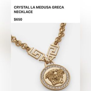 Authentic CRYSTAL LA MEDUSA GRECA NECKLACE brand new in a box